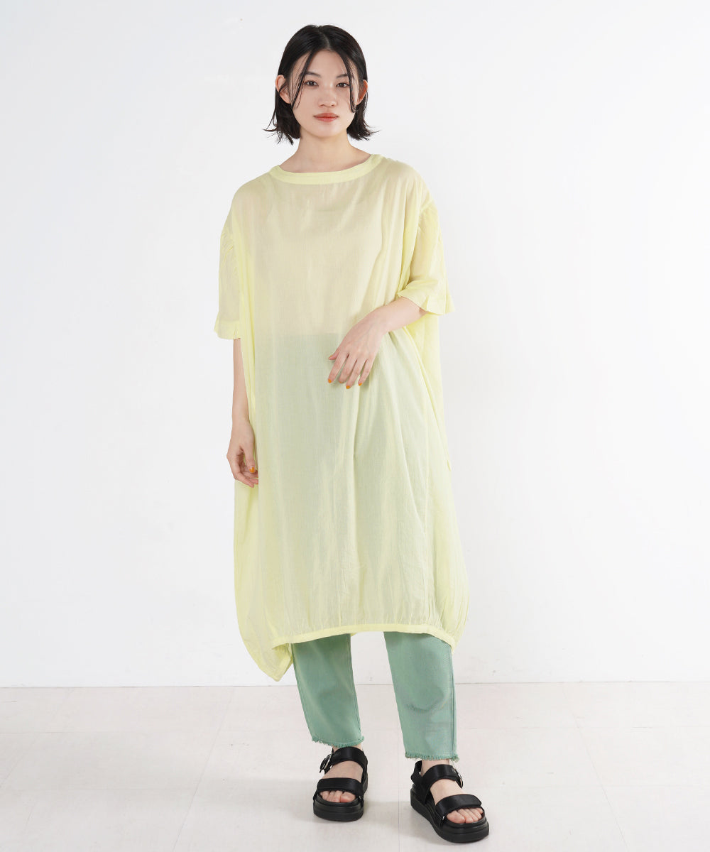 ケミカルウォッシュサイド切替ワンピース