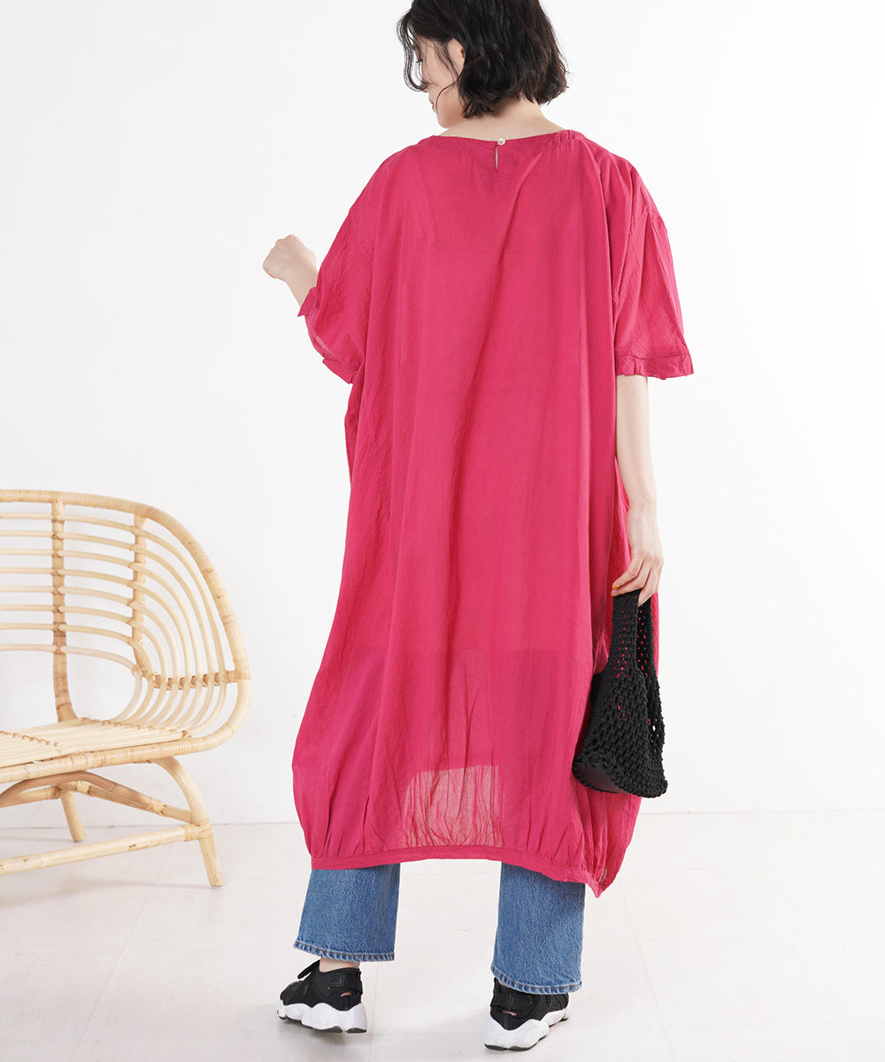 ケミカルウォッシュサイド切替ワンピース