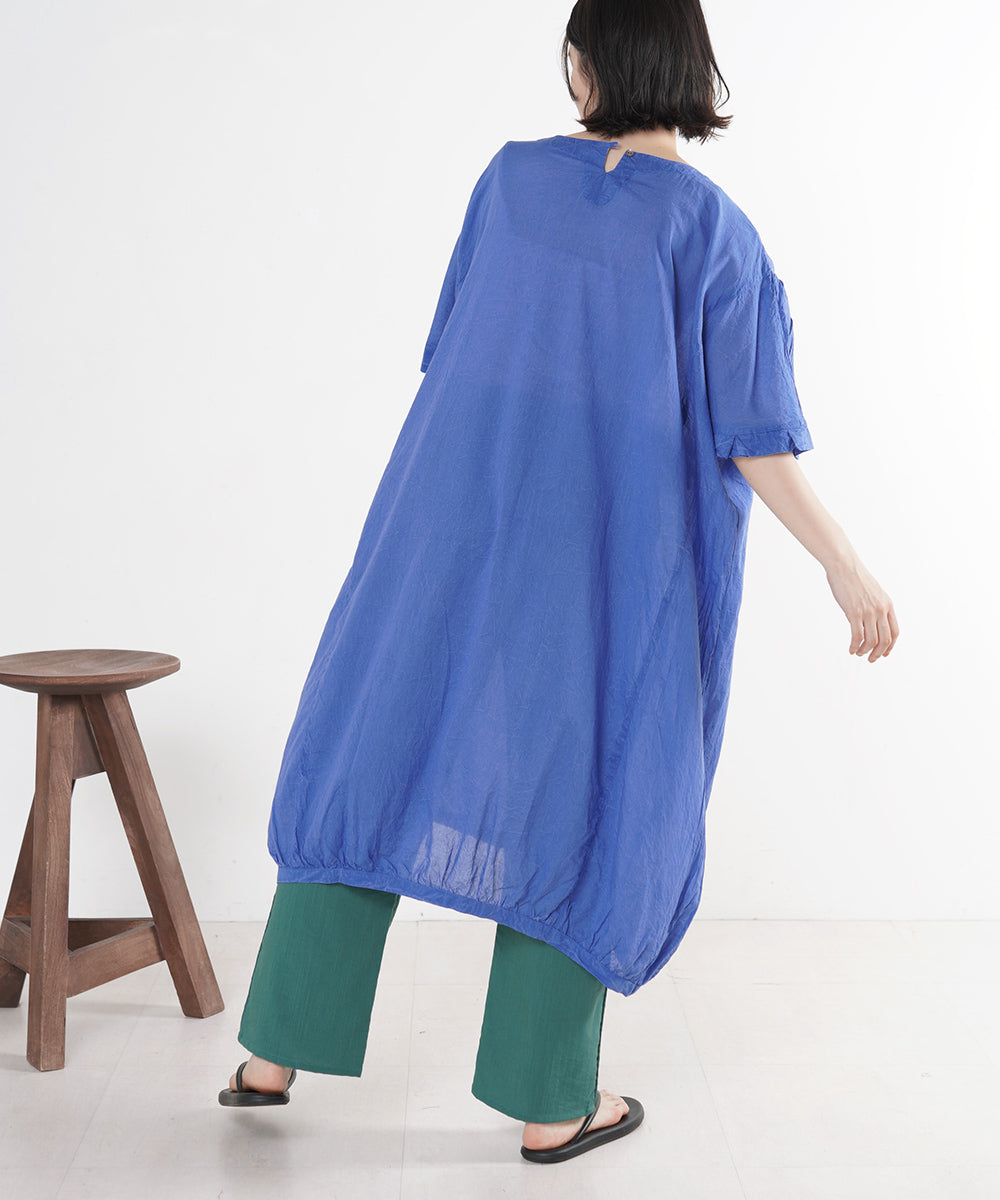 ケミカルウォッシュサイド切替ワンピース