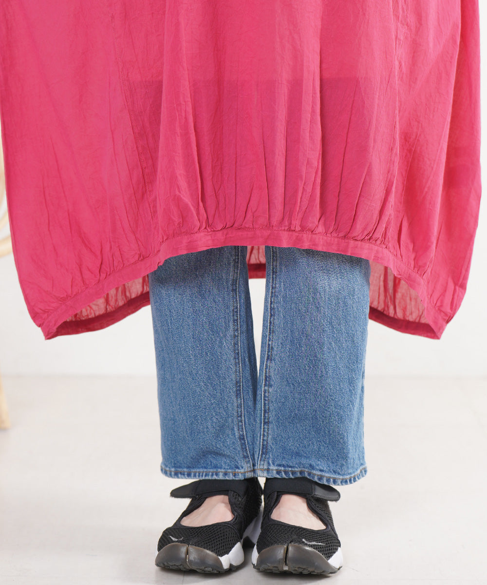 ケミカルウォッシュサイド切替ワンピース