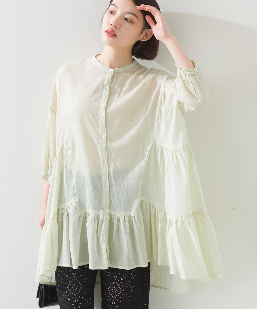 AILE AILE Cottonvoilesolid ティアードチュニック