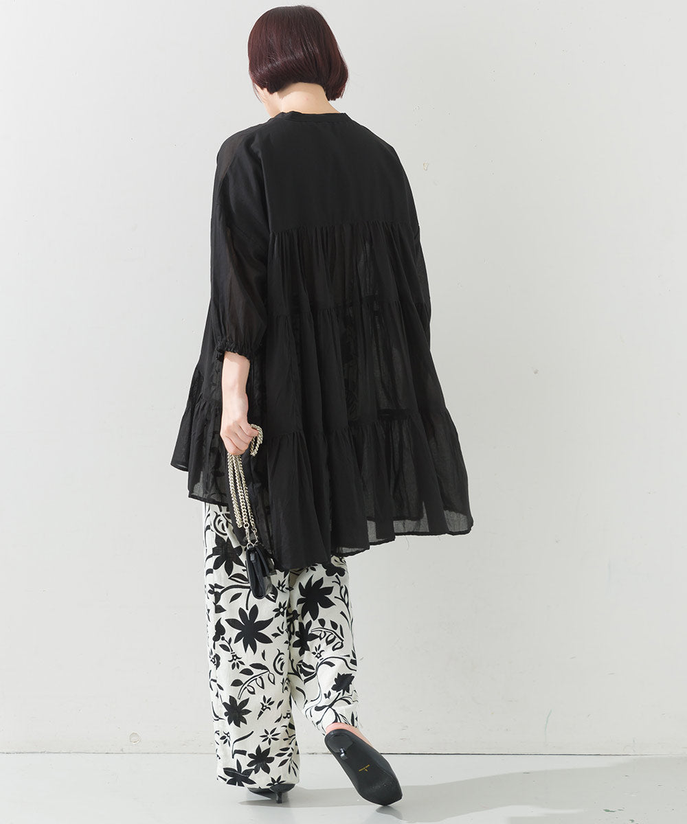 AILE AILE Cottonvoilesolid ティアードチュニック
