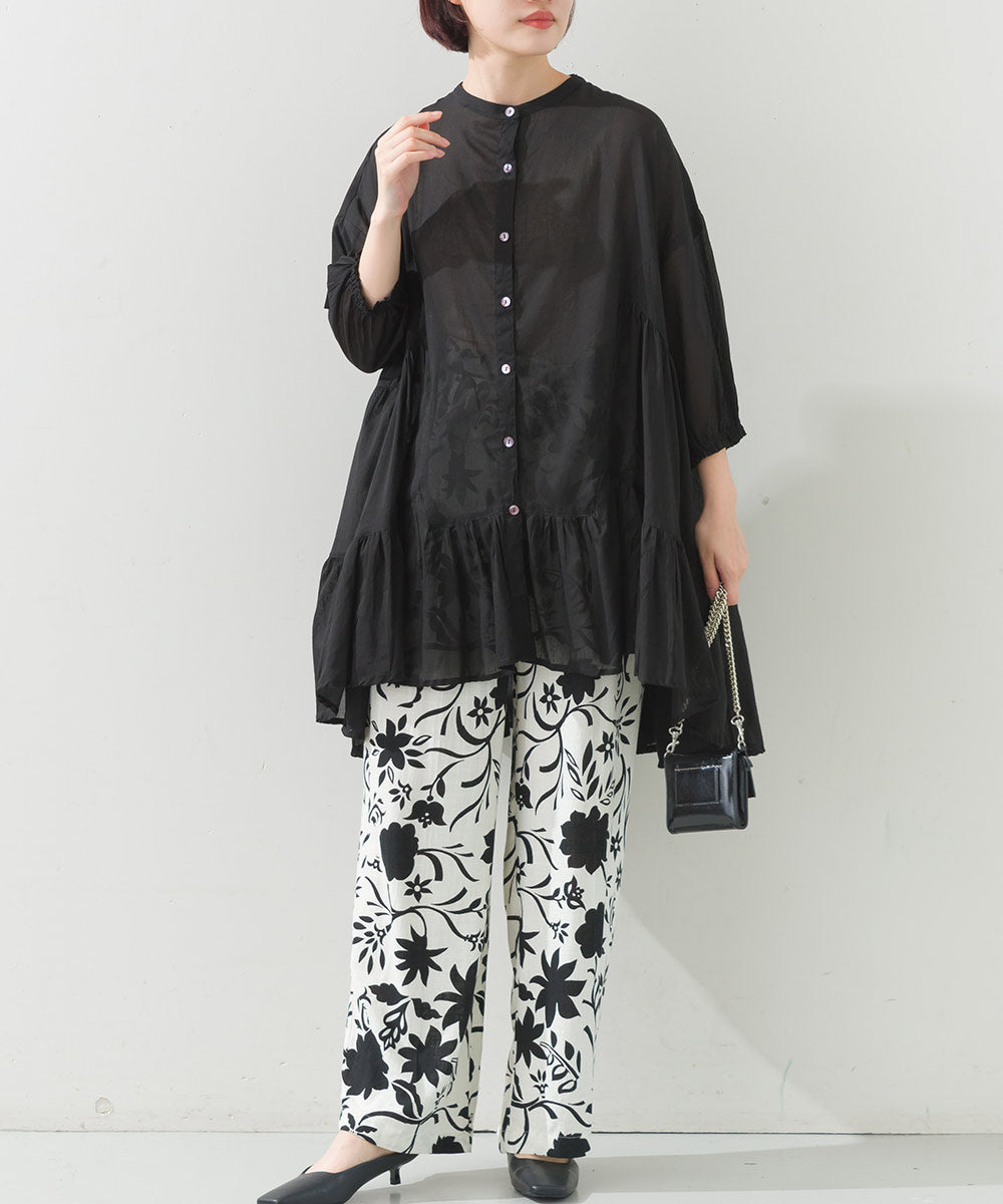 AILE AILE Cottonvoilesolid ティアードチュニック
