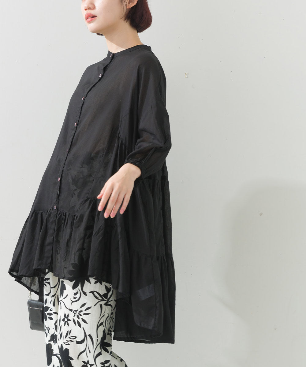 AILE AILE Cottonvoilesolid ティアードチュニック
