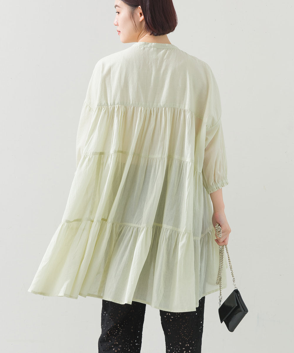 AILE AILE Cottonvoilesolid ティアードチュニック