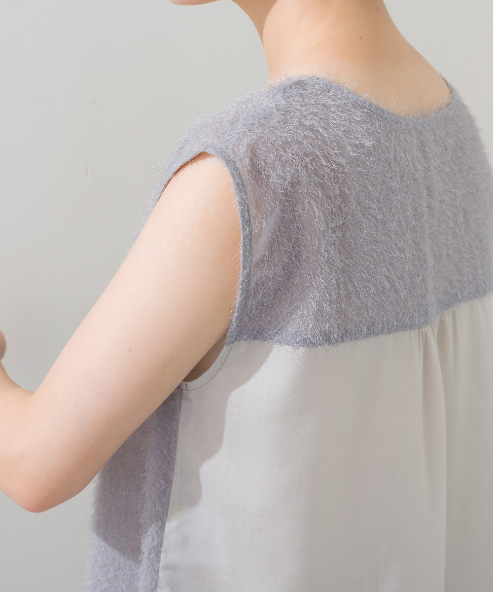 ヘアリー前後ヘムブラウス