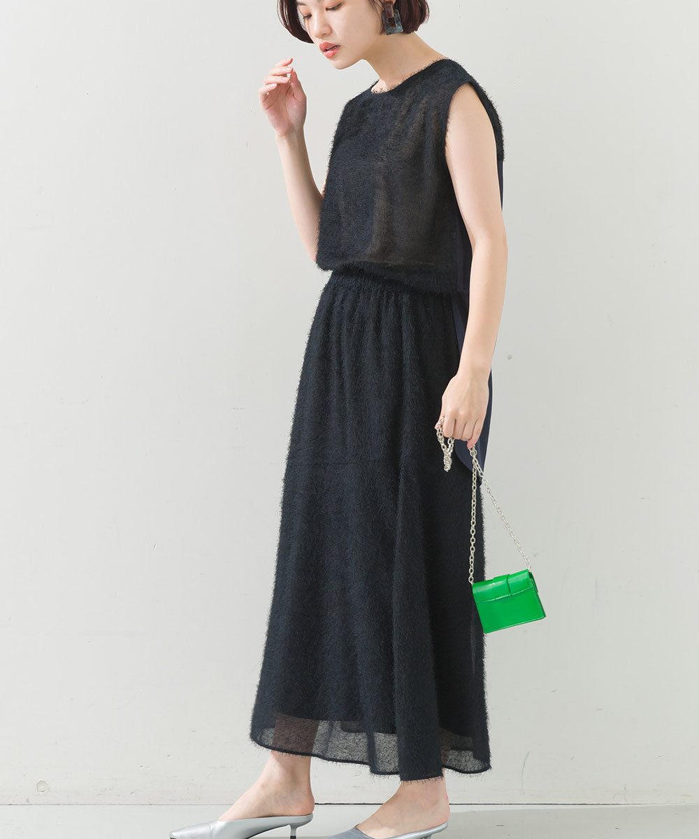 FURRY ヘアリーアシメ切替スカート