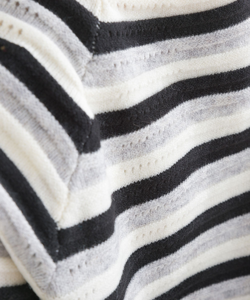 マルチボーダーストレッチプルオーバー