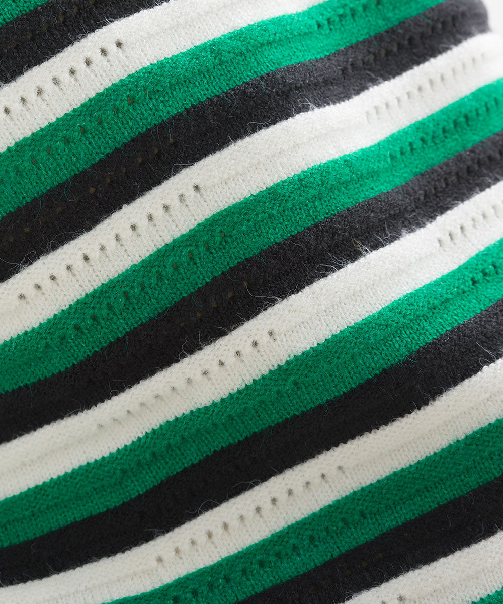 マルチボーダーストレッチプルオーバー