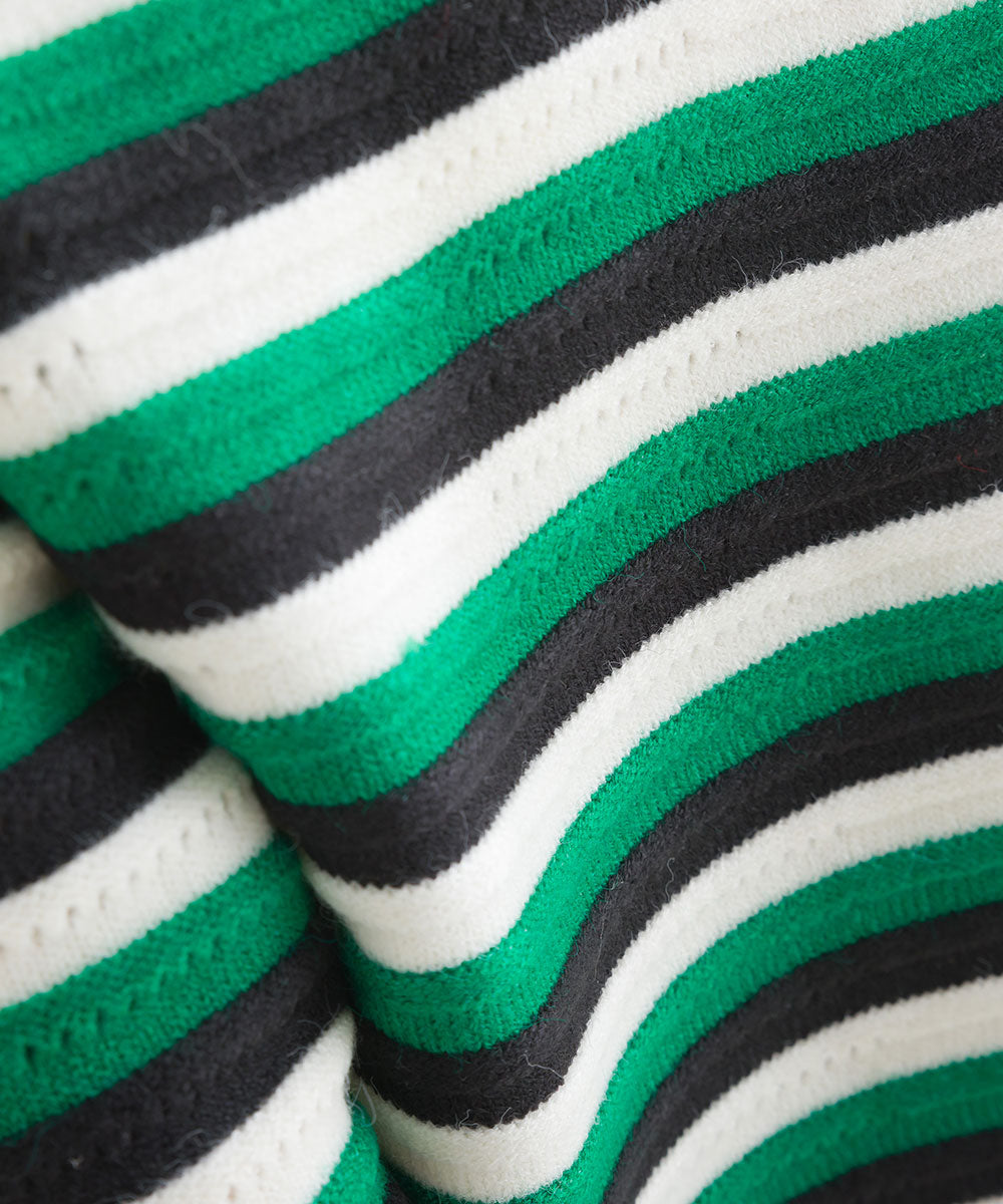 マルチボーダーストレッチプルオーバー