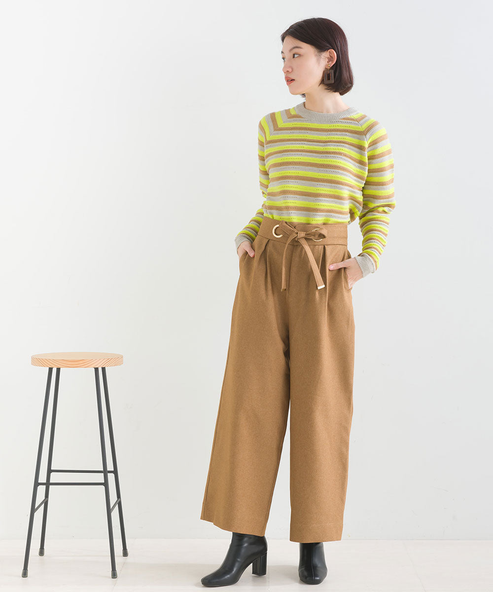 マルチボーダーストレッチプルオーバー