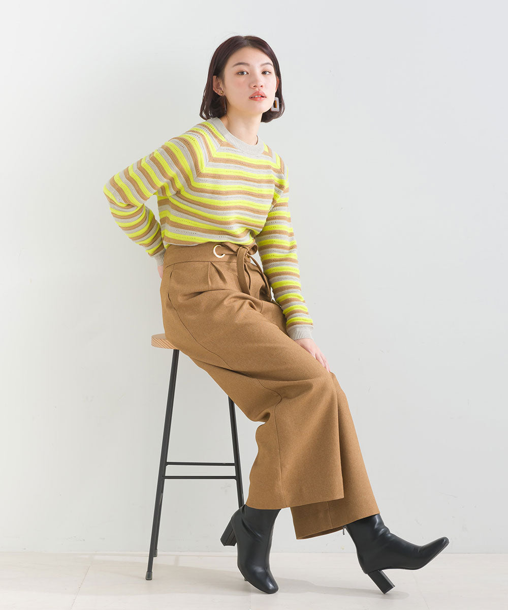 マルチボーダーストレッチプルオーバー