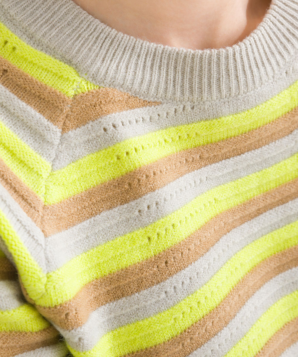 マルチボーダーストレッチプルオーバー