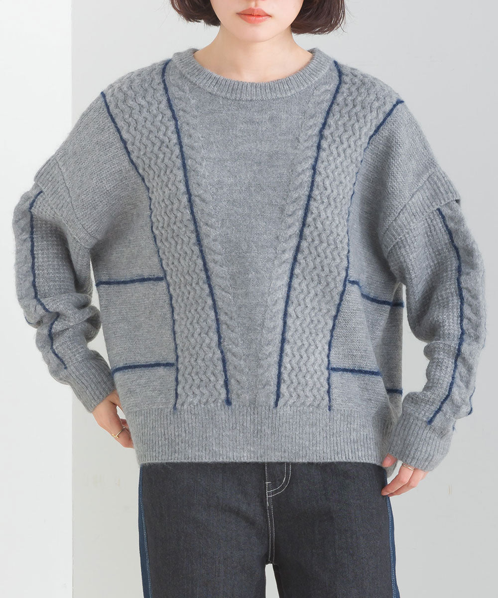 ファンシーラインケーブルプルオーバー