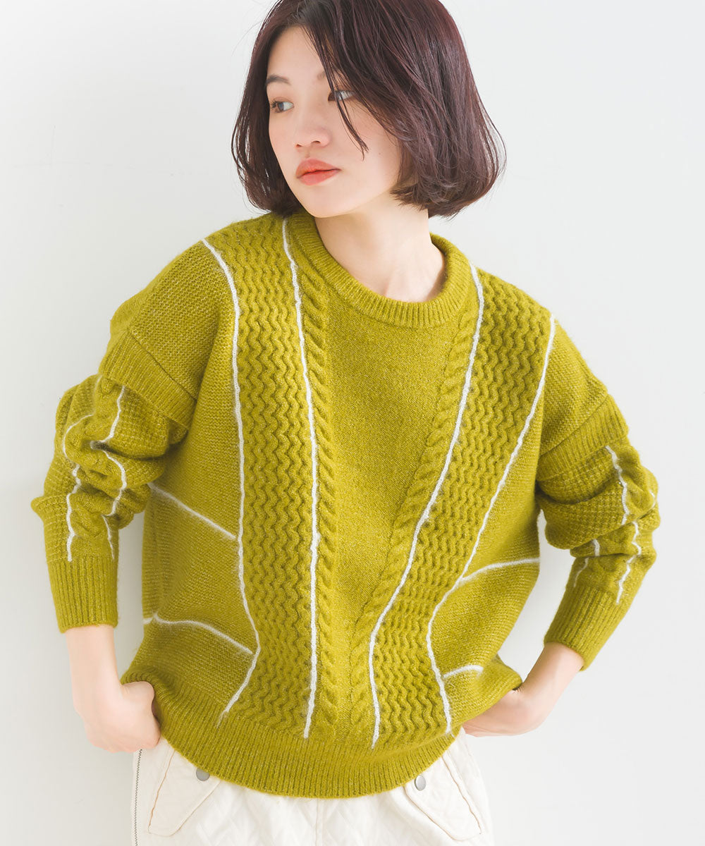 ファンシーラインケーブルプルオーバー