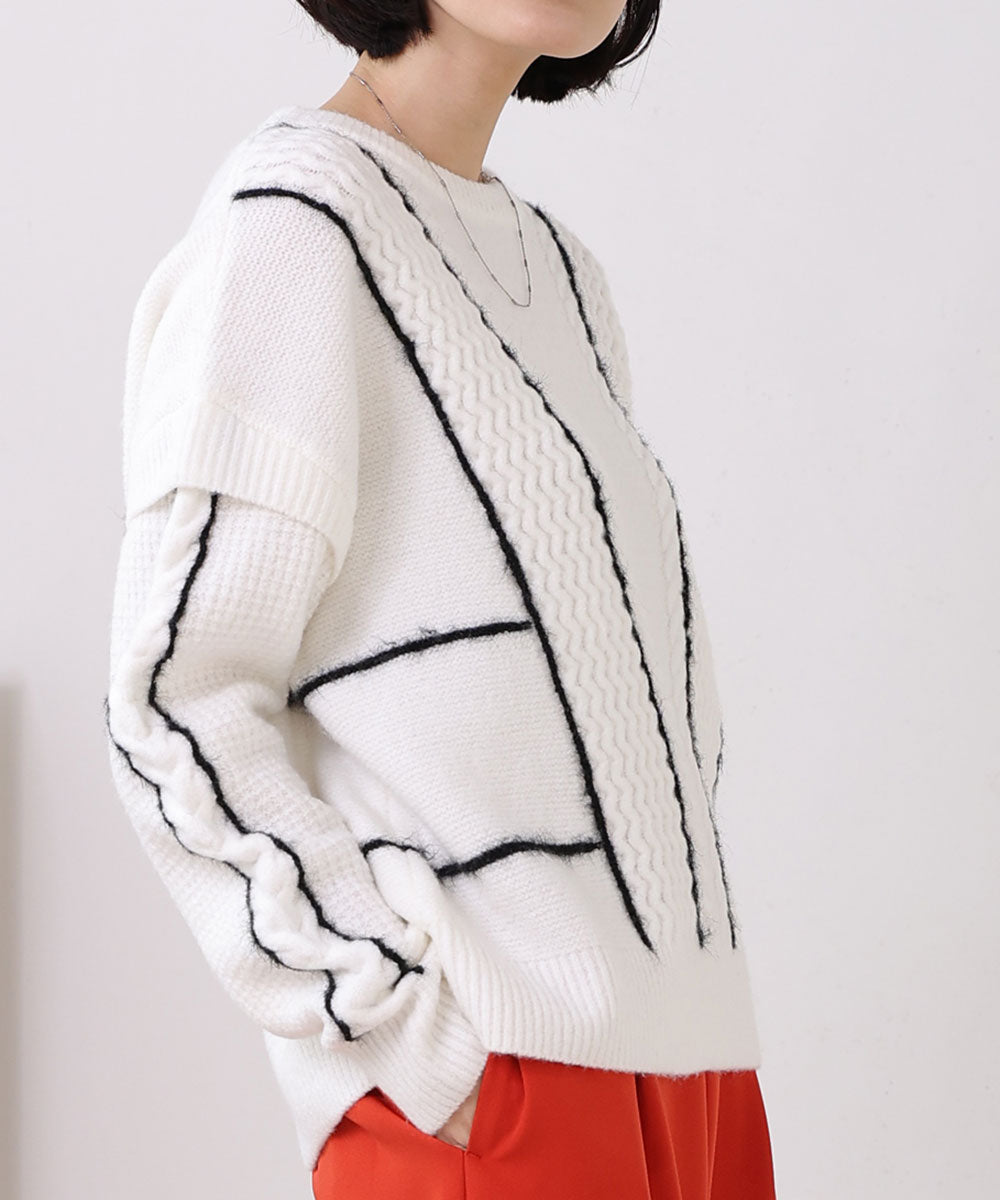 ファンシーラインケーブルプルオーバー