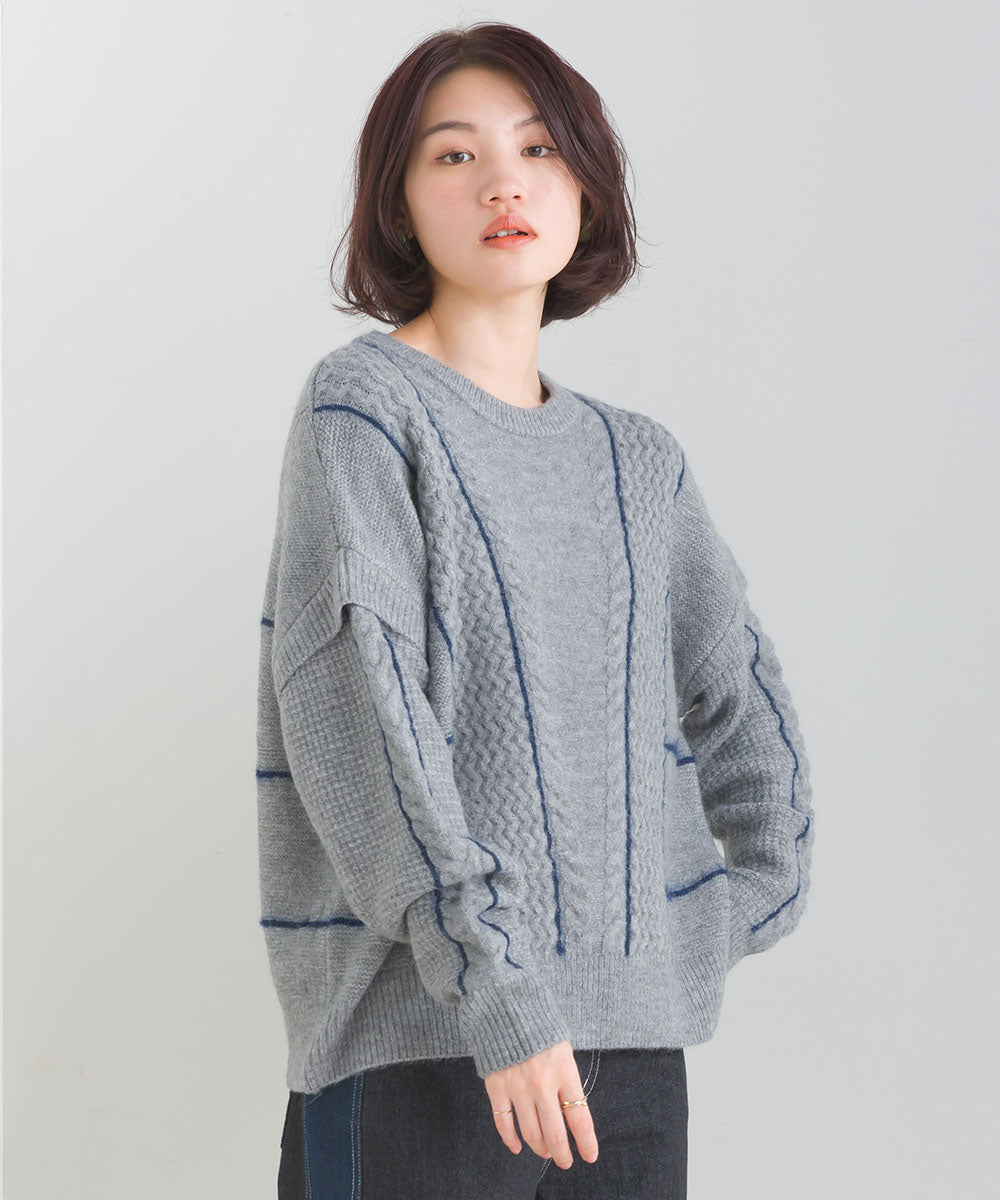 ファンシーラインケーブルプルオーバー