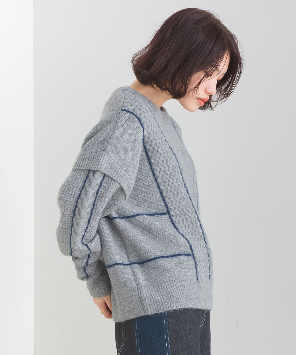 ファンシーラインケーブルプルオーバー