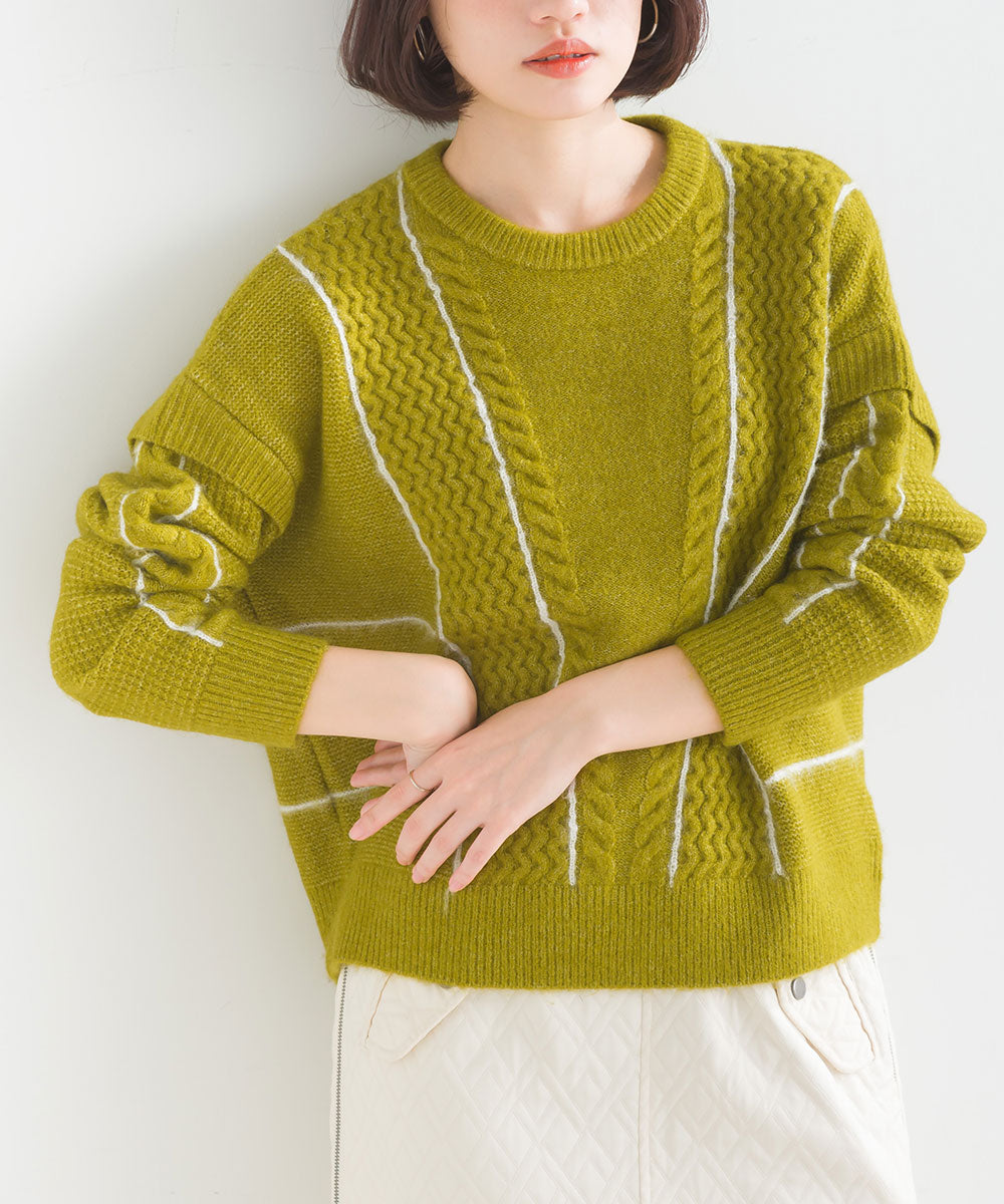 ファンシーラインケーブルプルオーバー