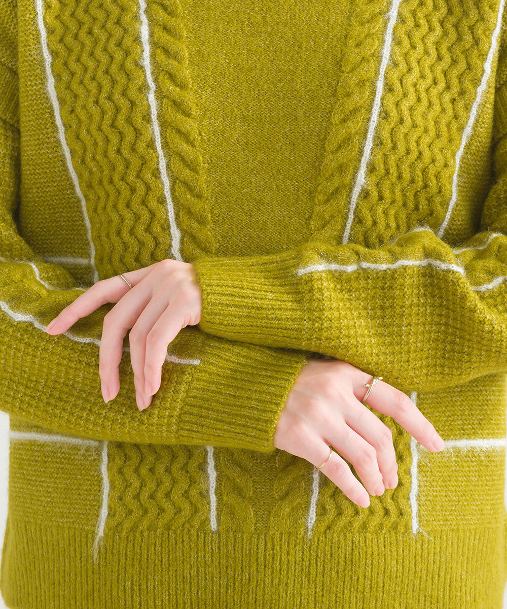 ファンシーラインケーブルプルオーバー