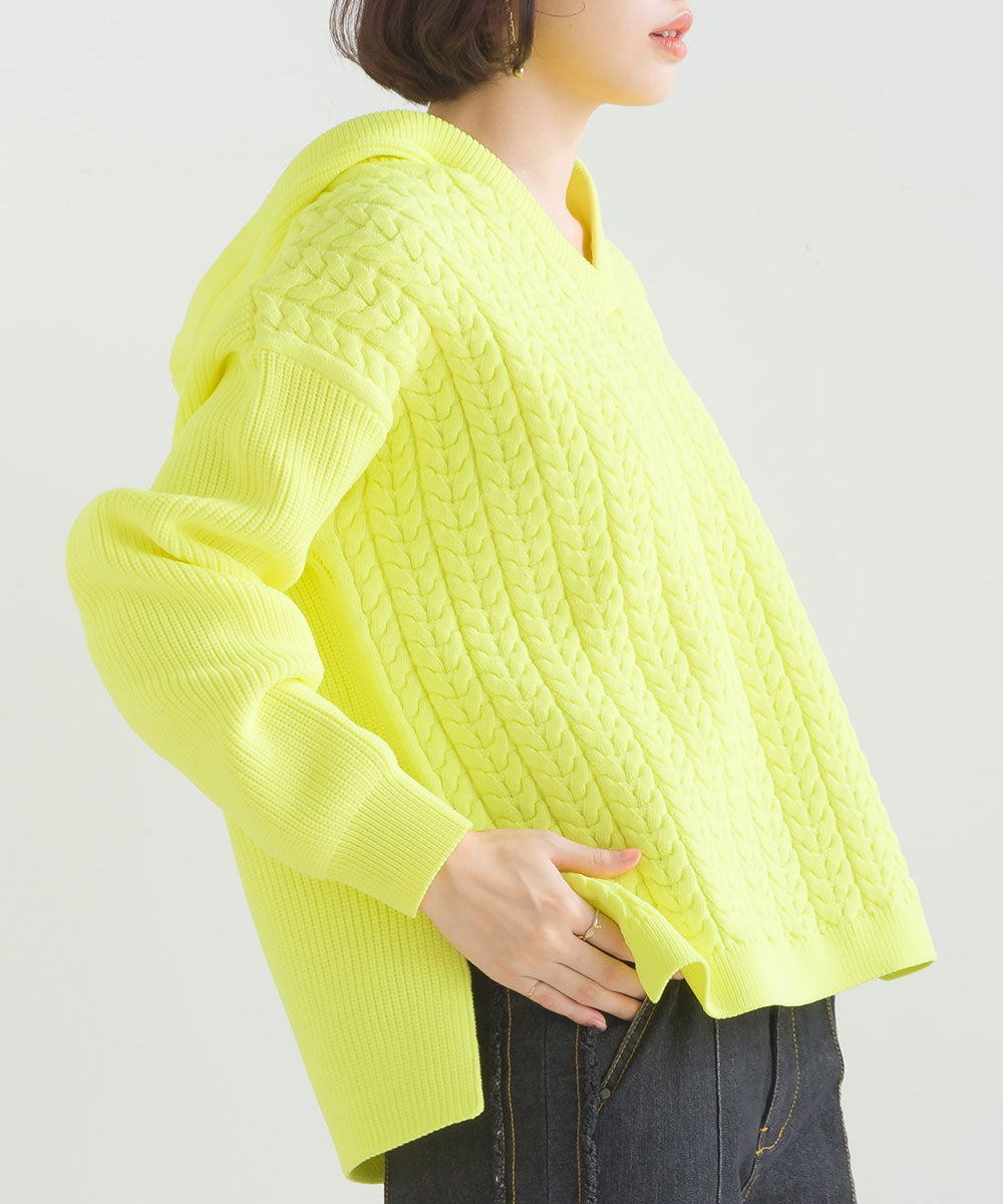 ふくれケーブルパーカー