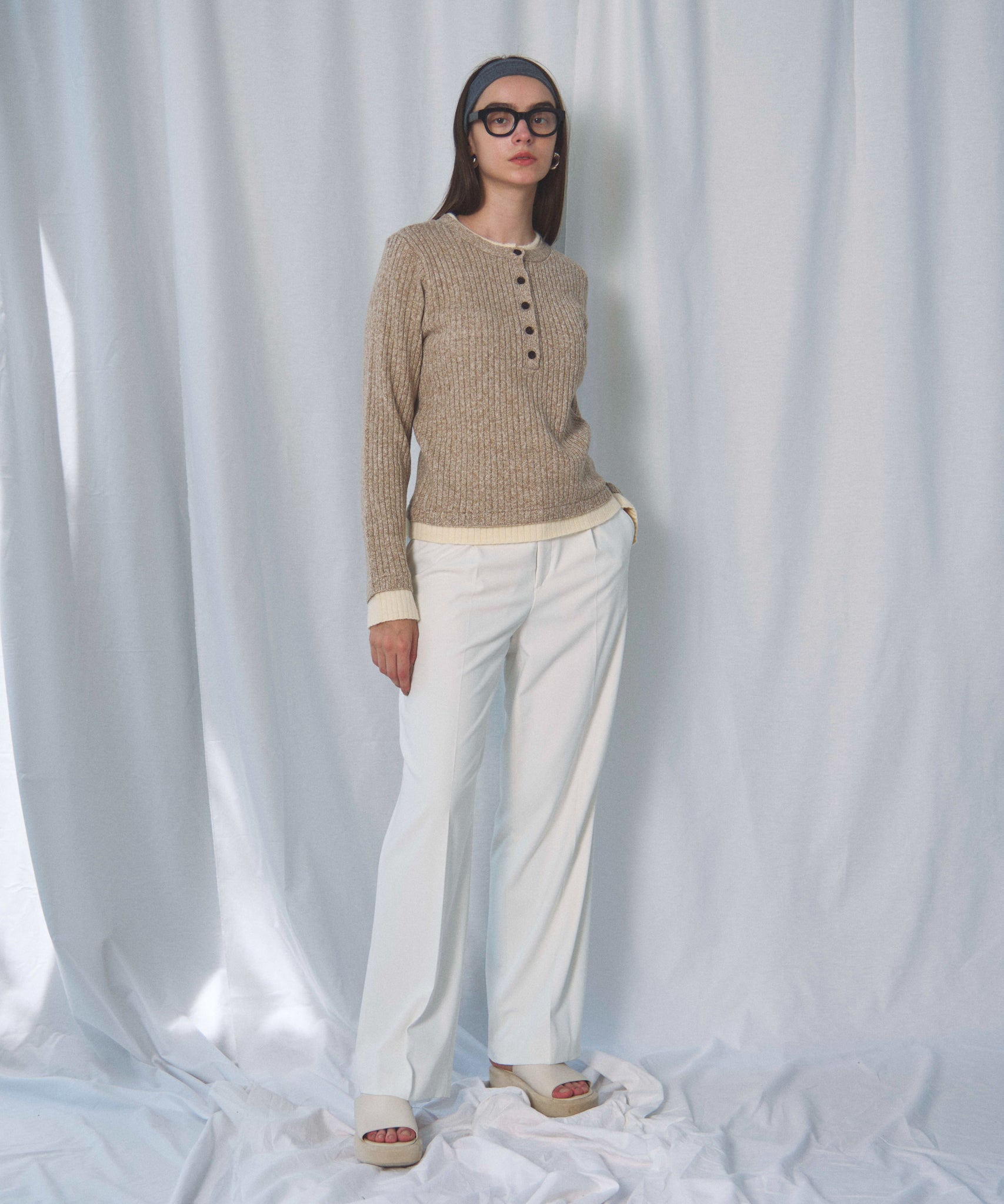 MIX KNIT HENRY NECK PO(ミックスニットヘンリーネックプルオーバー)