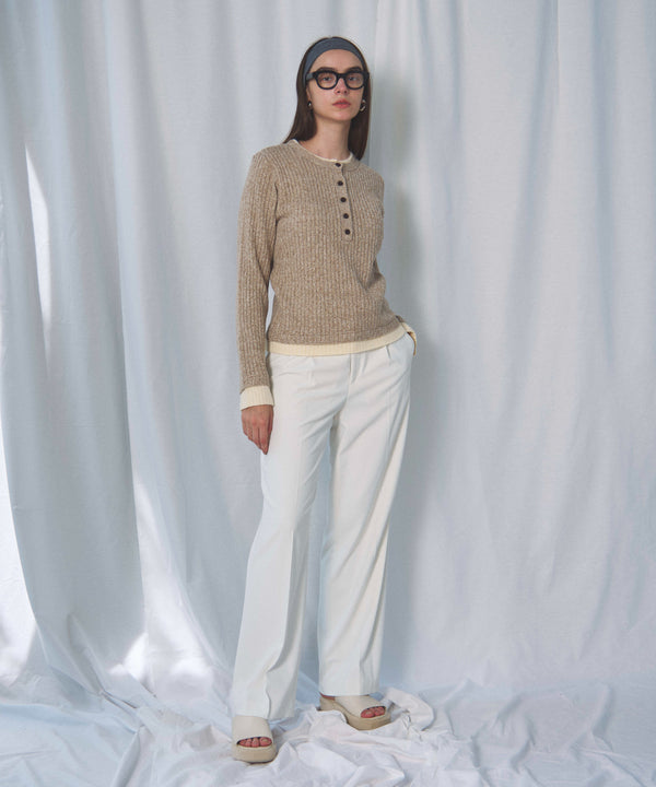 MIX KNIT HENRY NECK PO(ミックスニットヘンリーネックプルオーバー)