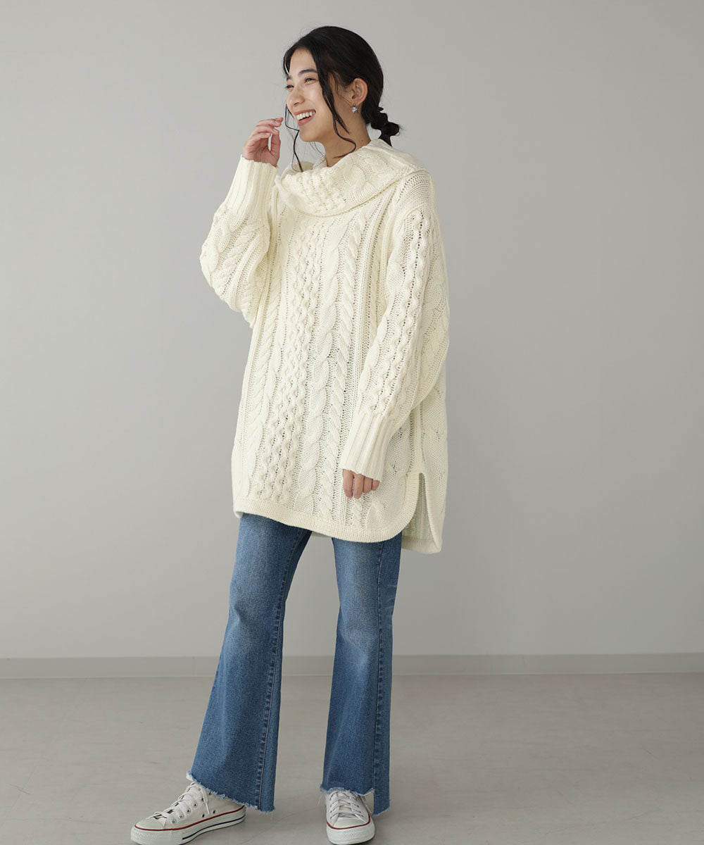 BouJeloud 2wayケーブルニットチュニック
