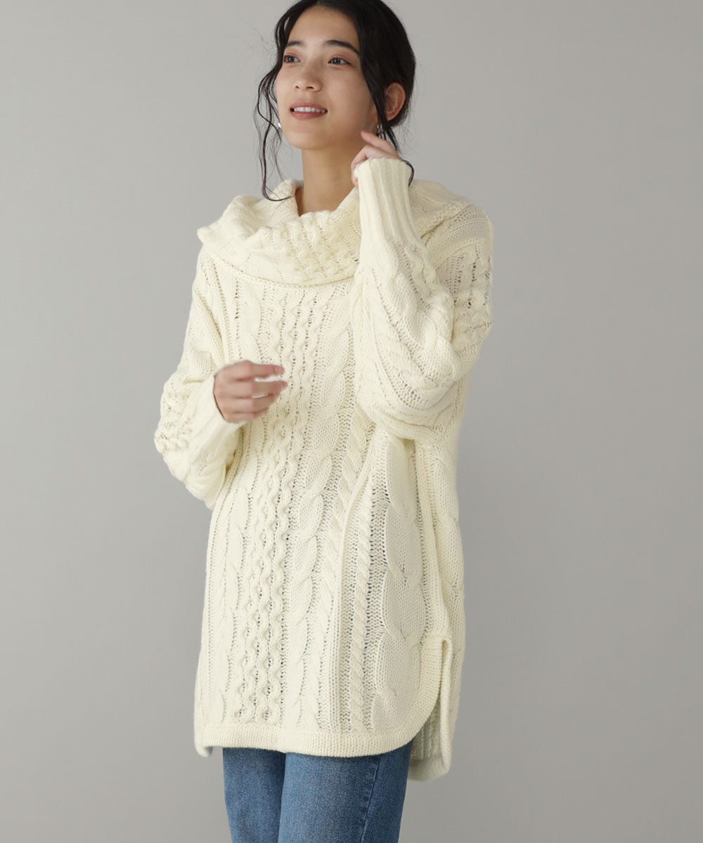 BouJeloud 2wayケーブルニットチュニック