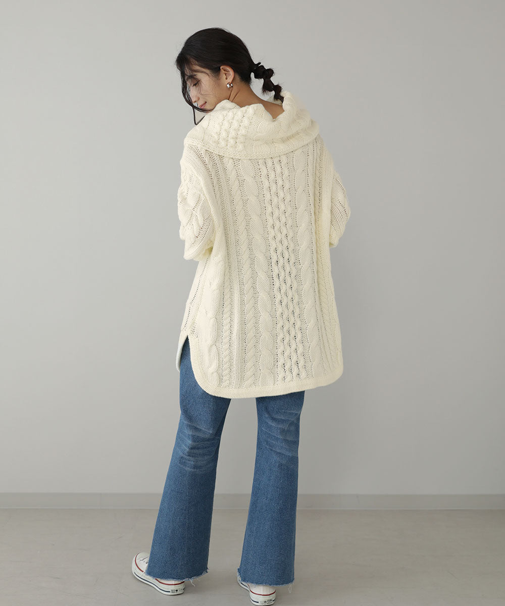 BouJeloud 2wayケーブルニットチュニック