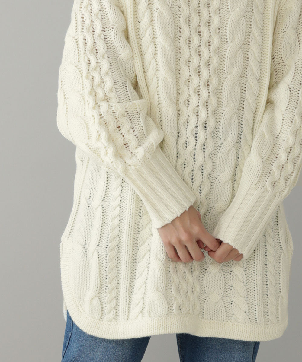 BouJeloud 2wayケーブルニットチュニック