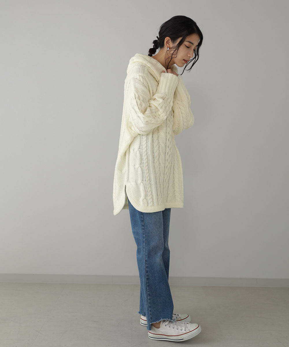 BouJeloud 2wayケーブルニットチュニック