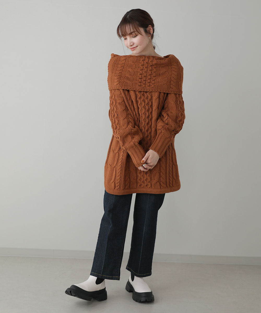 BouJeloud 2wayケーブルニットチュニック