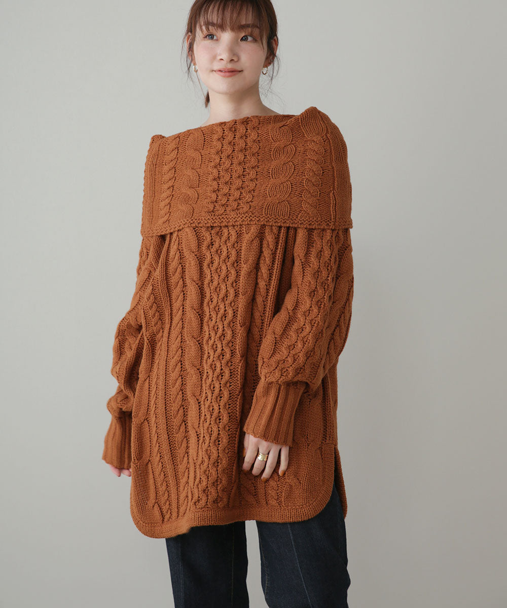 BouJeloud 2wayケーブルニットチュニック