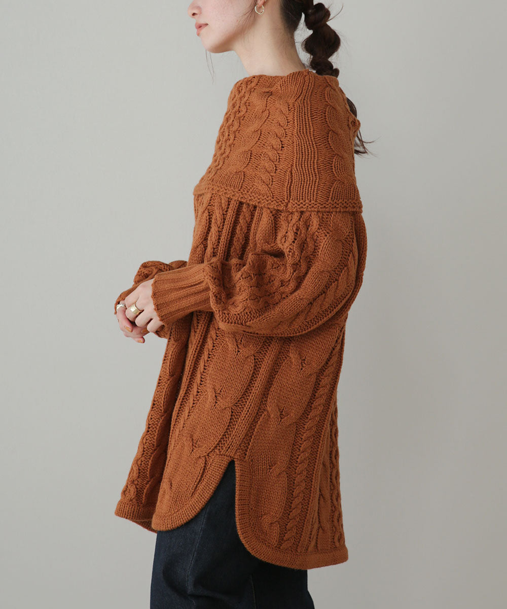 BouJeloud 2wayケーブルニットチュニック