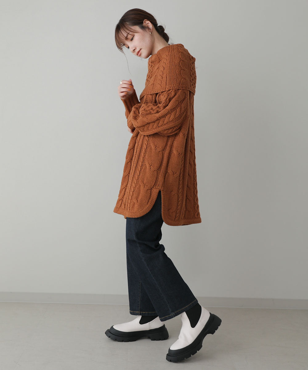 BouJeloud 2wayケーブルニットチュニック