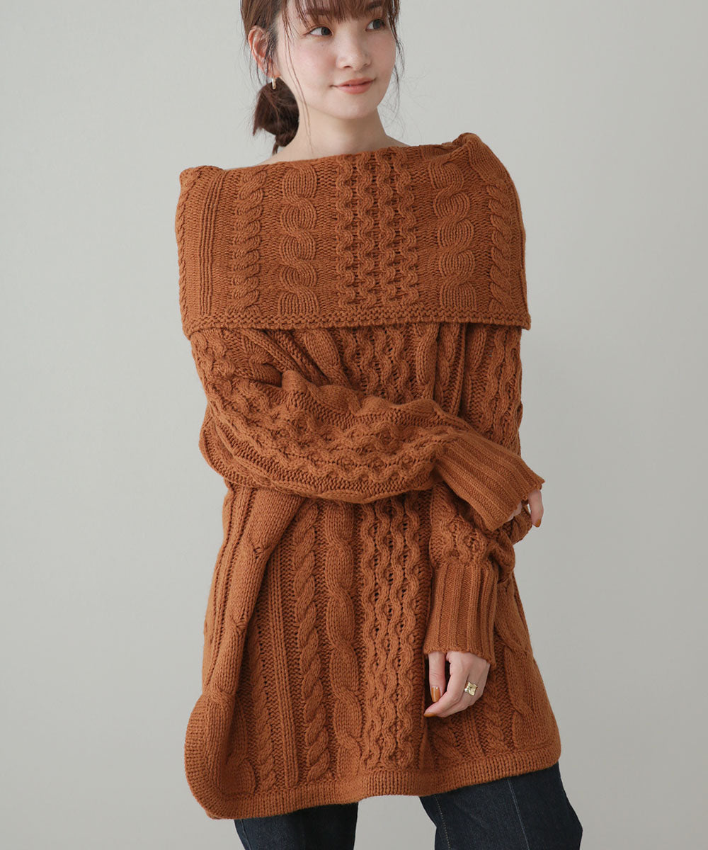 BouJeloud 2wayケーブルニットチュニック