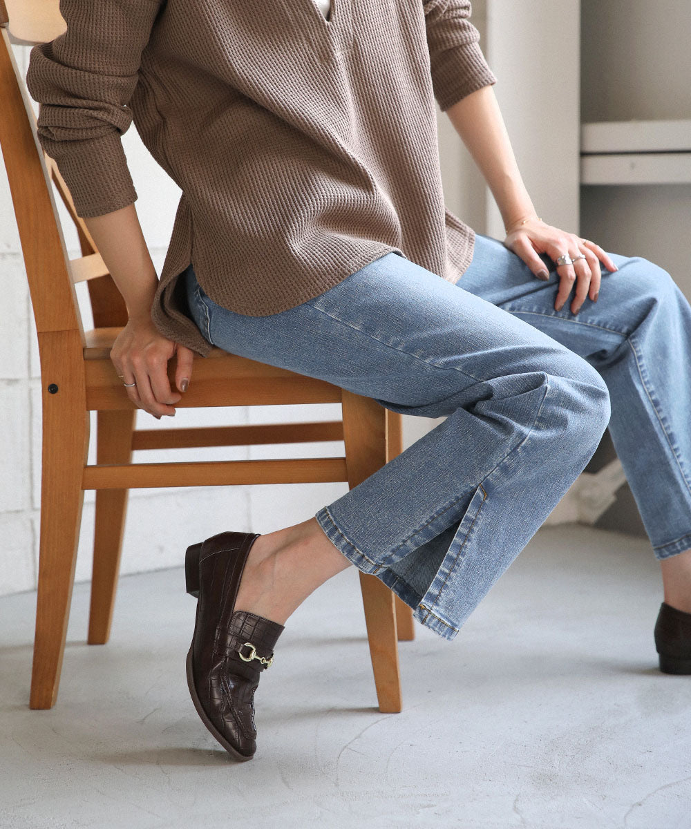 BouJeloud スリットストレッチデニムパンツ