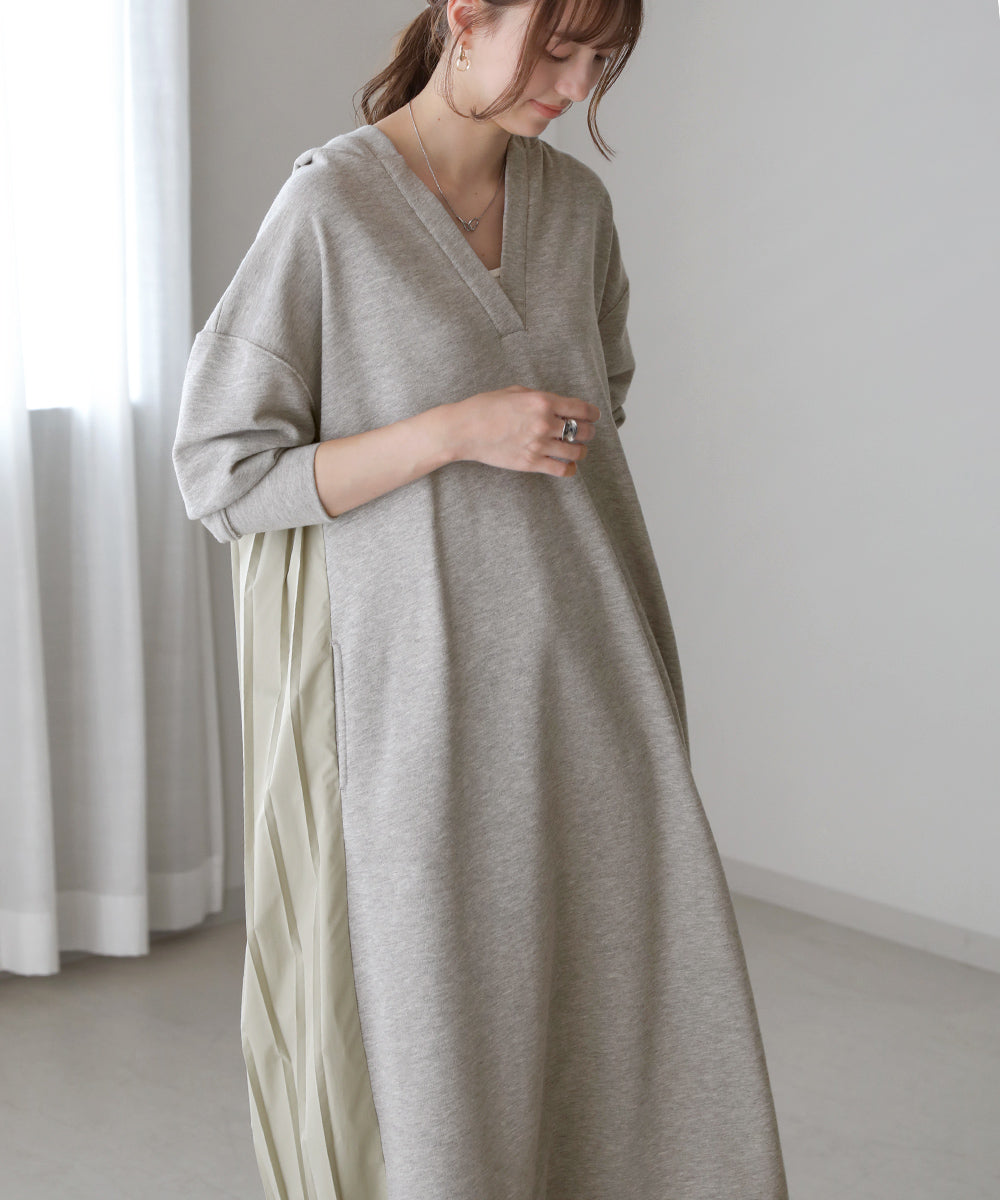 BouJeloud バックプリーツパーカーワンピース