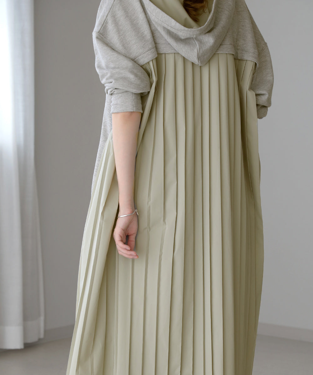 BouJeloud バックプリーツパーカーワンピース