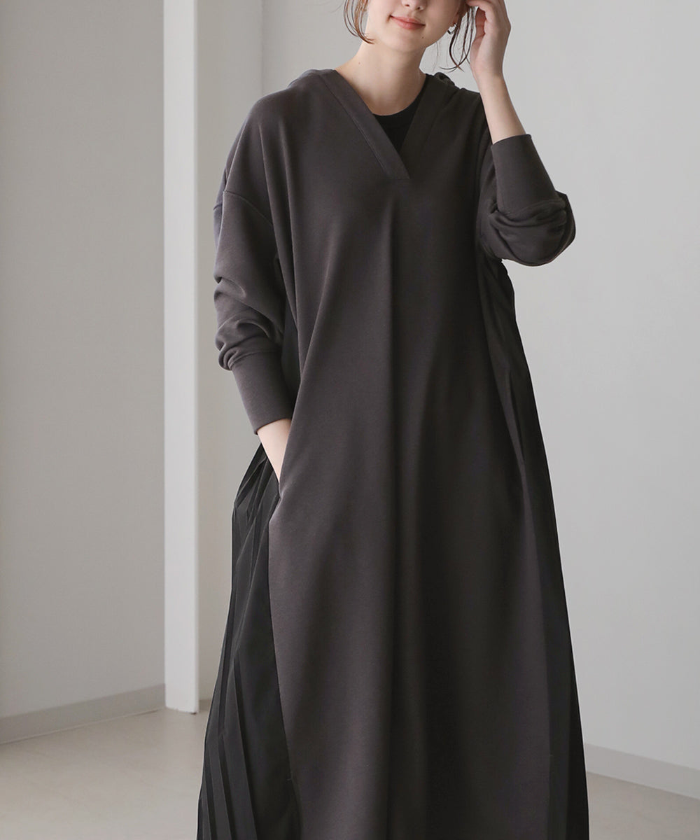 BouJeloud バックプリーツパーカーワンピース