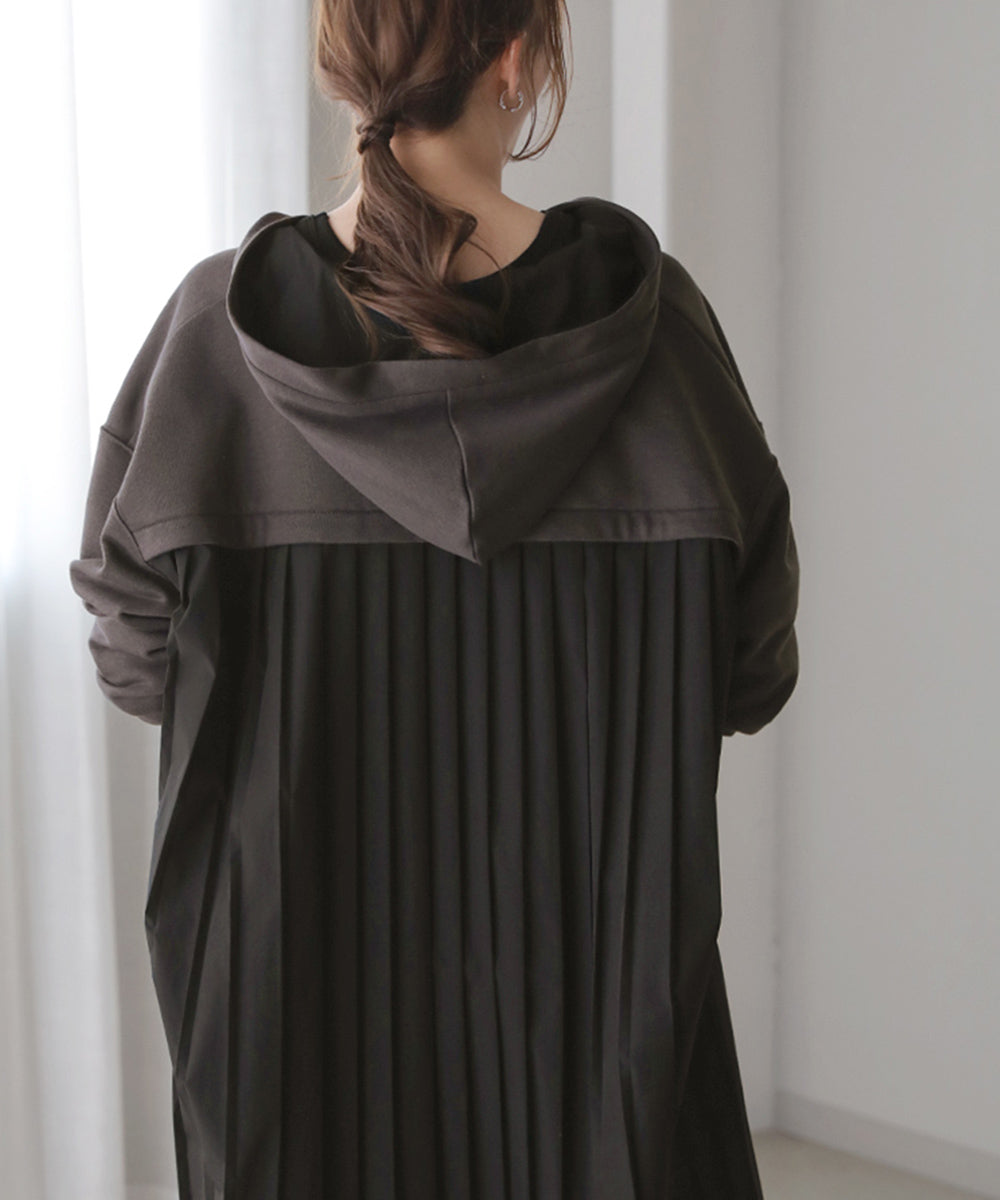 BouJeloud バックプリーツパーカーワンピース