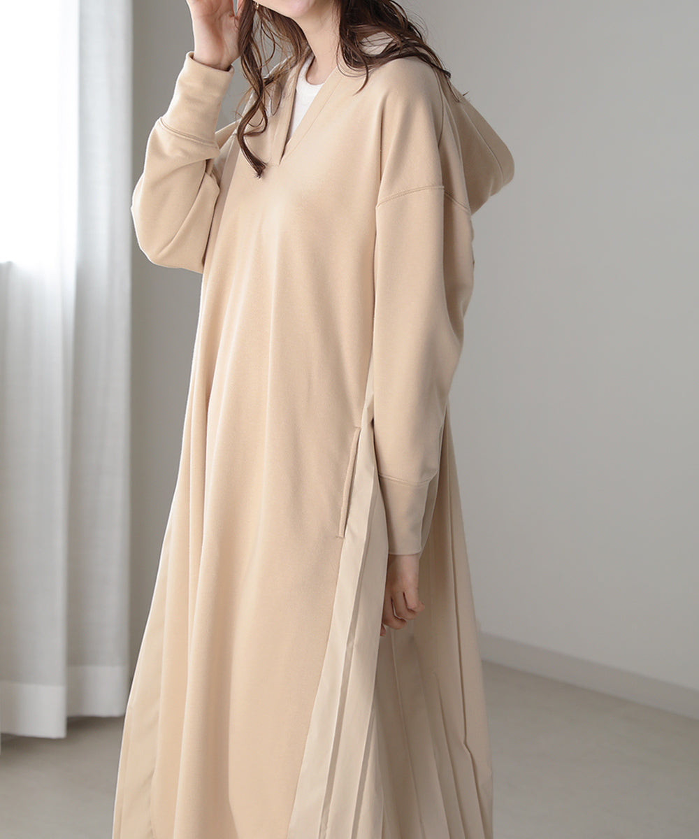 BouJeloud バックプリーツパーカーワンピース