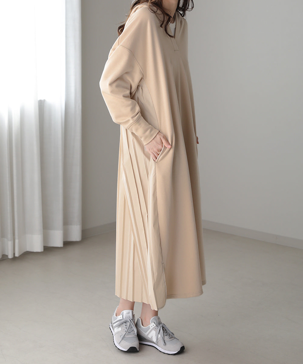 BouJeloud バックプリーツパーカーワンピース