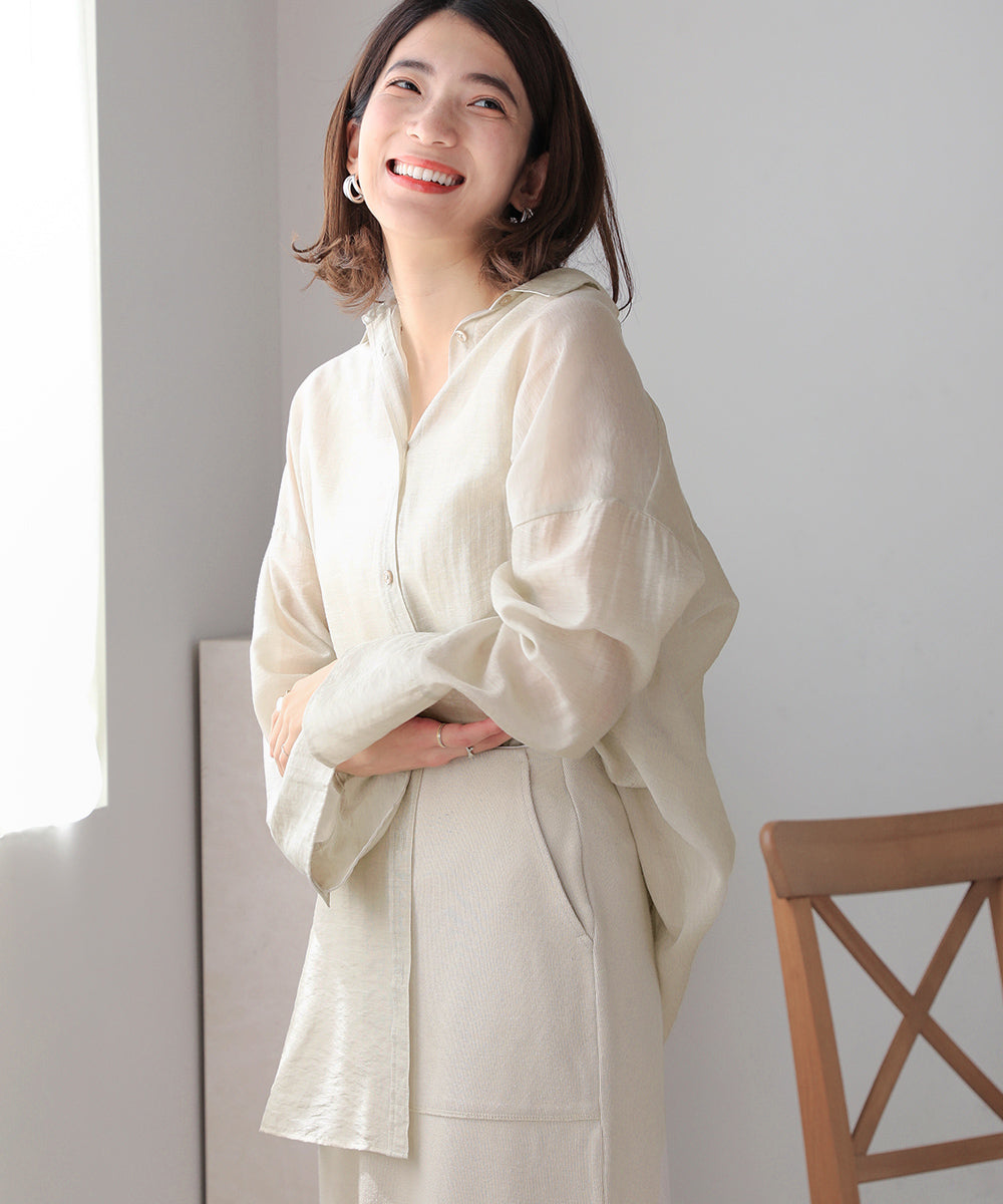 BouJeloud シアーオーバーサイズブラウス