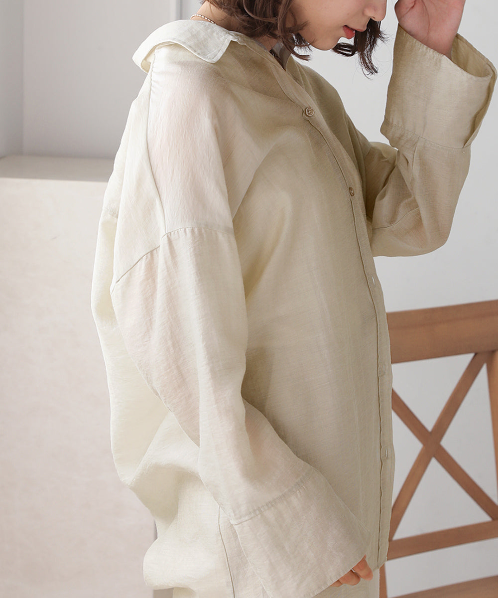BouJeloud シアーオーバーサイズブラウス
