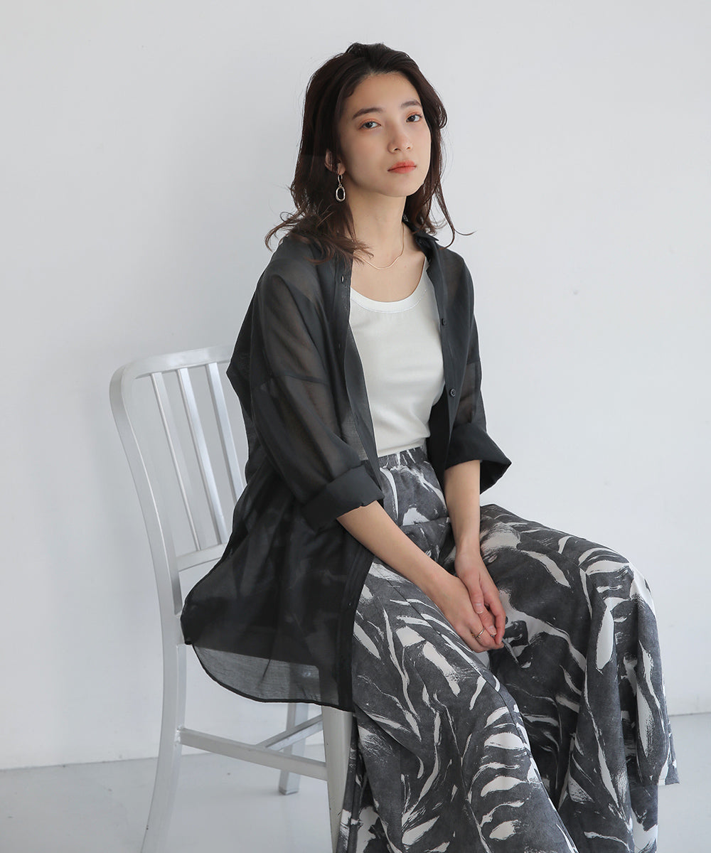 BouJeloud シアーオーバーサイズブラウス