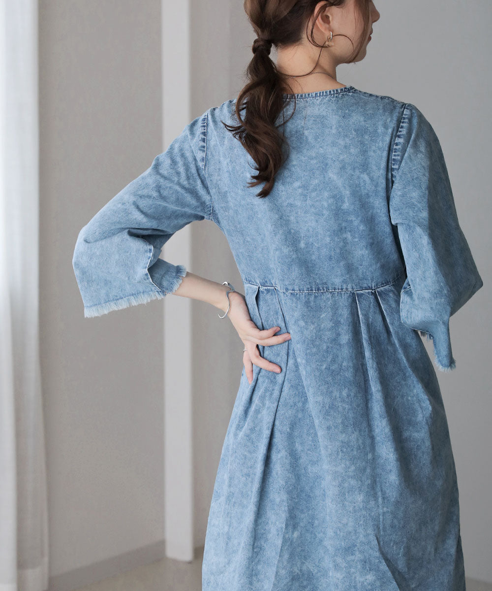 BouJeloud デニム刺繍ワンピース