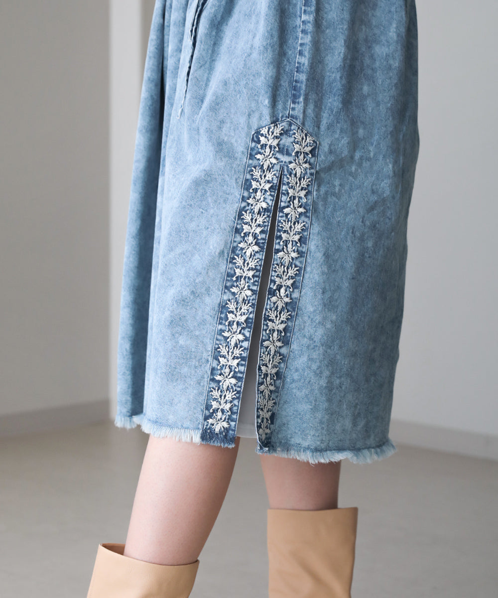 BouJeloud デニム刺繍ワンピース