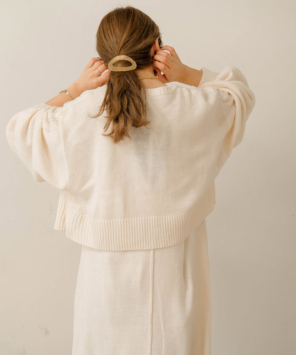 ケーブルカーデ+ジャンパーワンピースセット